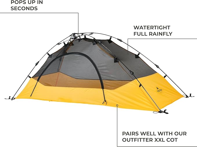 TETON Sports Vista Quick Tent; Dome Camping and Backpacking Tent; Easy Instant Setup; Clip-On Rainfly Included