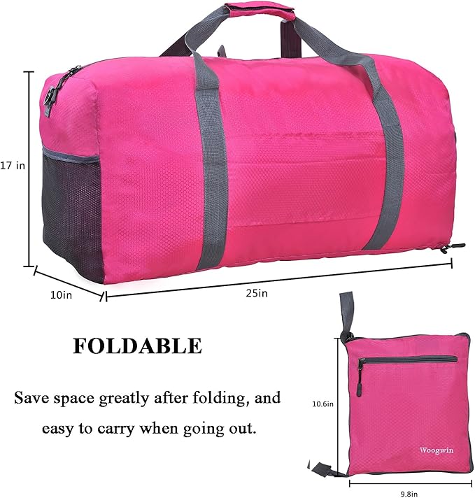 Woogwin Travel Duffel Bag Large Foldable Waterproof Overnight Bag for Beach Swim Bags Pool Sports Gym