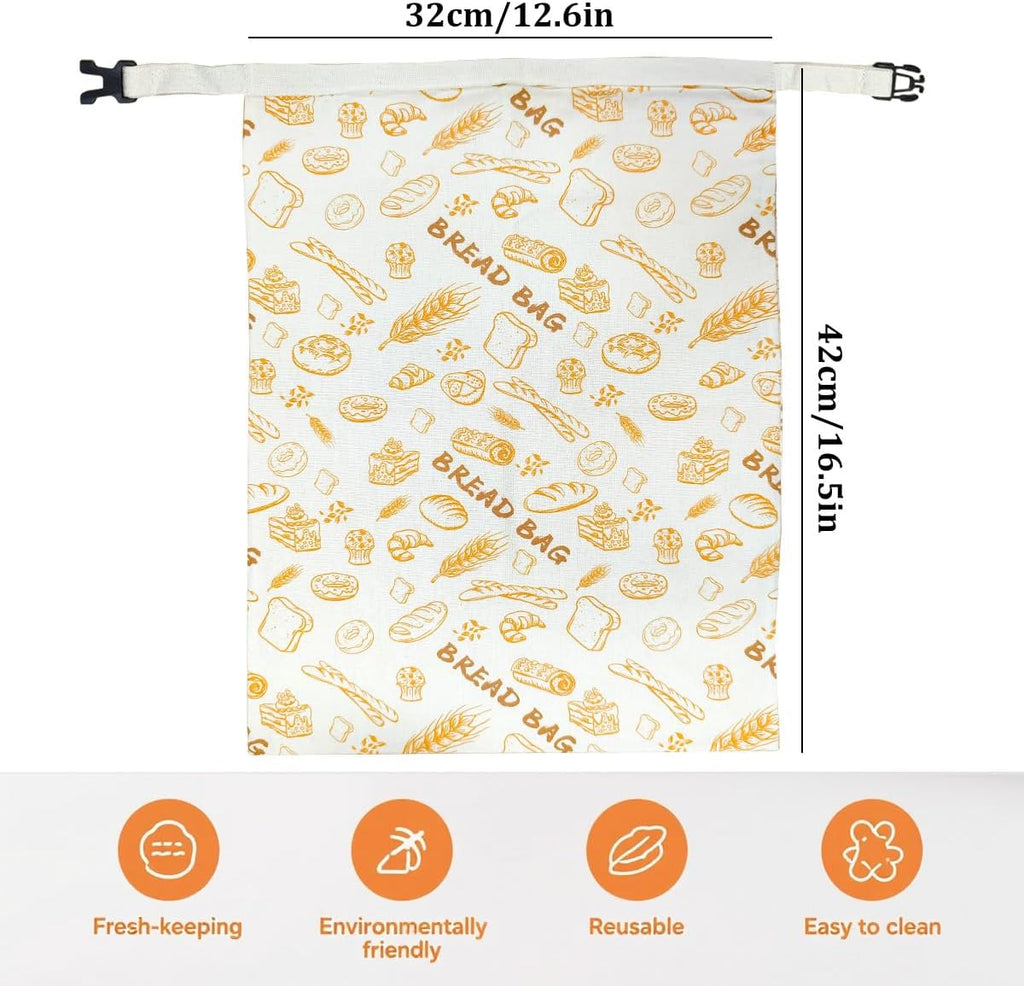 2 Pack Reusable Beeswax Bread Bags for Sourdough,Reusable Cotton Beeswax Bag for Homemade Bread,Freezer-Friendly&Freshness Preservation Storage to Keep Fresh 17x13in