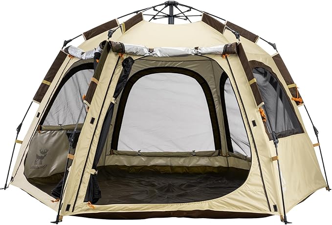 Tents for Camping 2 Person Waterproof Pop Up Camping Tent with Screen Porch 4 Ventilation Mesh Windows & 2 Doors Portable for Camping, Hiking, Beach, Backpacking, and Outdoors