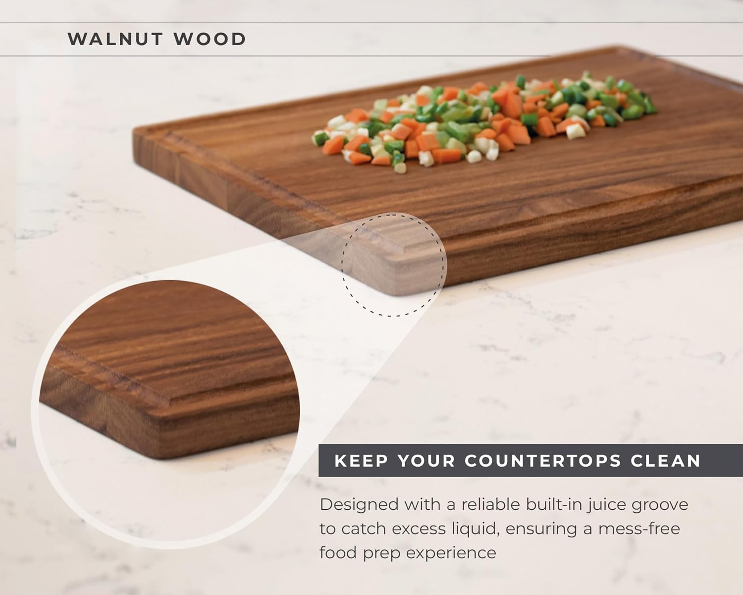 Premium Walnut Wood Cutting Board – XL End Grain Butcher Block – Extra Large Reversible Chopping Board with Juice Groove – For Meat, Cheese, Veggies, Charcuterie – Knife Friendly Kitchen Essential