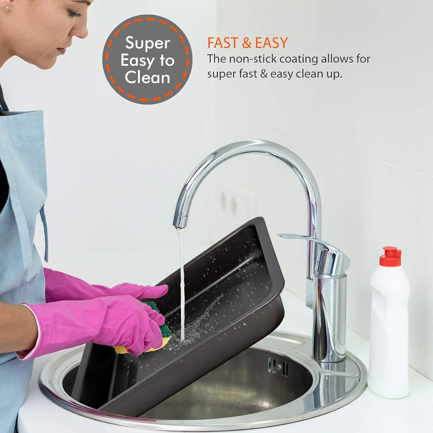 Perlli Baking Pan 10 Piece Set Nonstick Carbon Steel Gray Oven Bakeware Kitchen Set, 2 Cookie Sheets, 2 Round Cake Pans, Square Pan, Roasting Pan, Loaf Pan, Crisp Pan, Pizza Crisper, & Muffin Pan