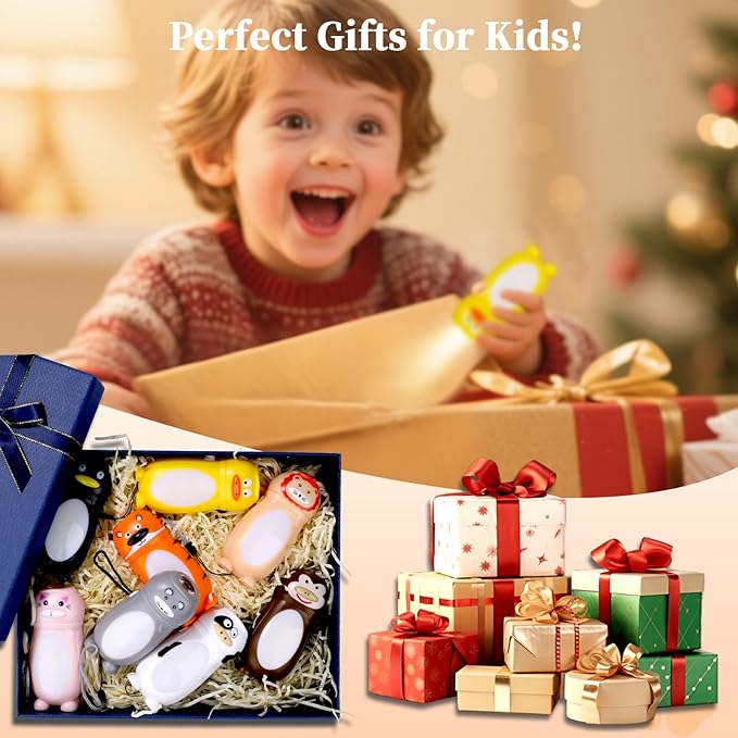 KunHe 8 Pack Stocking Stuffers Christmas Gifts Kids Small Mini LED Flashlight Camping Essentials for KidsToddlers Lantern Flashlight Cute Flashlight Girls Boys Gift to Christmas