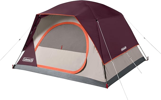 Coleman Skydome Series Camping Tent Weatherproof Tent Includes Pre-Attached Poles Rainfly Carry Bag and Unique Pattern Sets up in 5 Minutes