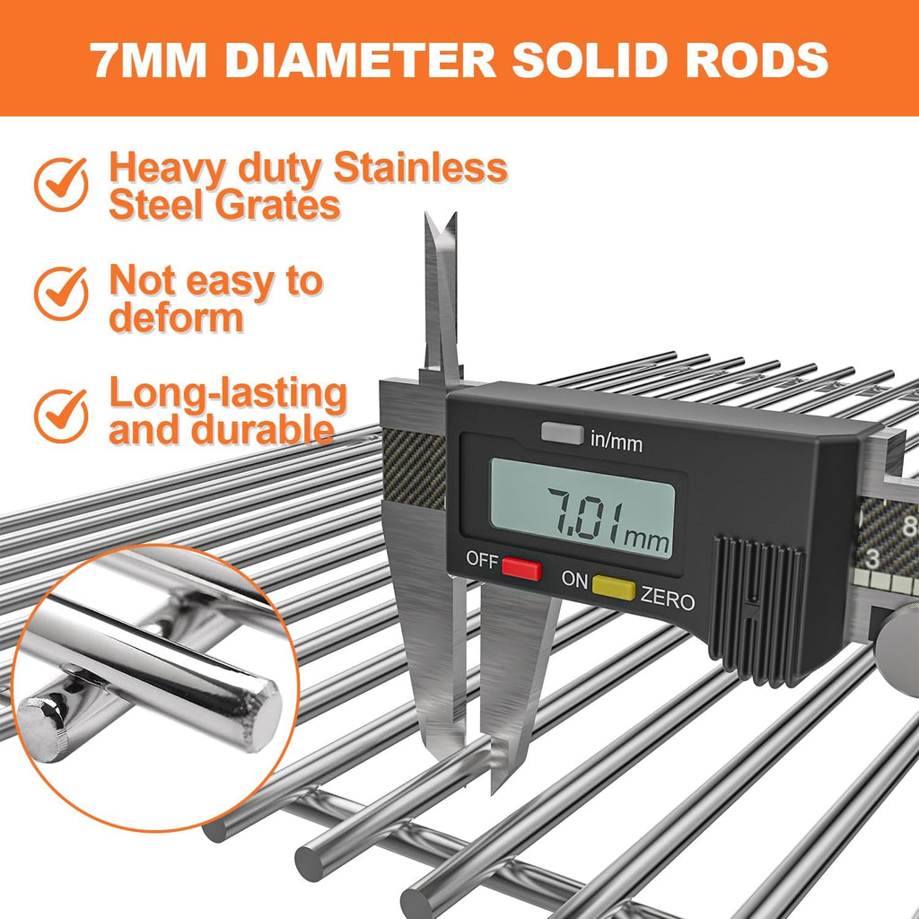 KEESHA Grill Grates for Weber Spirit 300 and GS4 Spirit II 300 Series, Spirit 700, Genesis Silver B & C, Solid Food Grade 304 Stainless Steel Cooking Grates