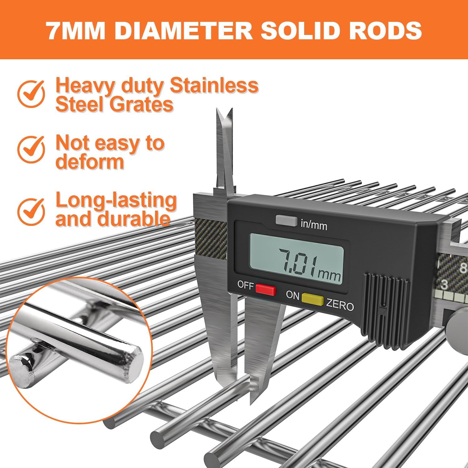 KEESHA Grill Grates for Weber Spirit 300 and GS4 Spirit II 300 Series, Spirit 700, Genesis Silver B & C, Solid Food Grade 304 Stainless Steel Cooking Grates