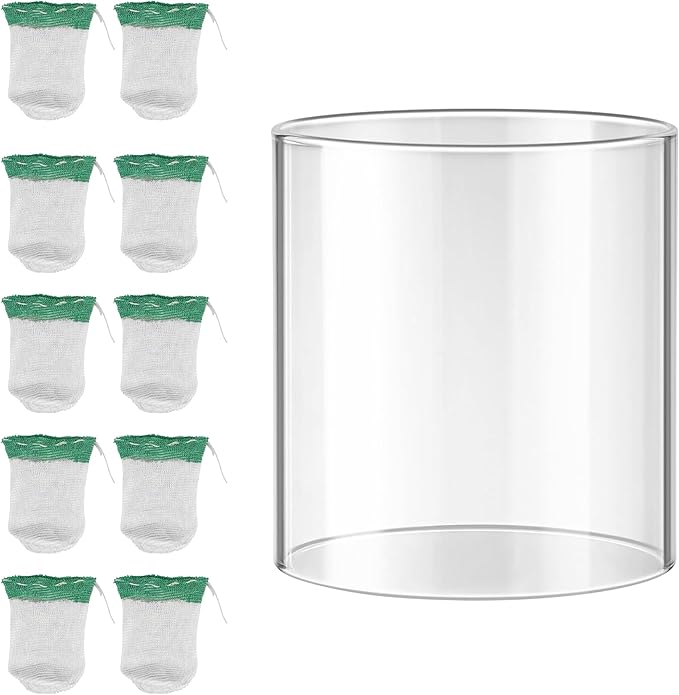 10 Pcs Propane Lantern Mantles with Lantern Globe Replacement Glass - Glass Globe Compatible with Coleman Fueled Lanterns, Propane Lantern Mantles Replacement Suitable for Outdoor Camping Lantern