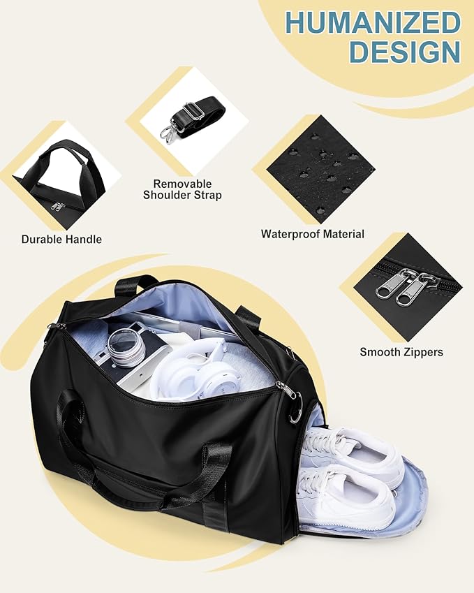 Gym Bag Womens,Travel Duffel Carry on Bag Sport Tote Bag Weekend Overnight Bag