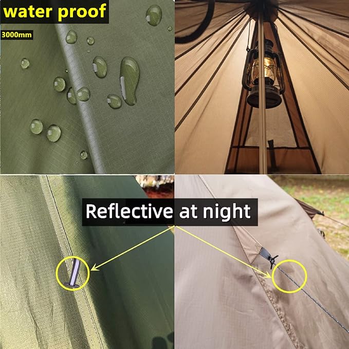 Longeek 2-4 Person Camping Tent 4 Seasons Backpacking Ultralight Easy Up Hot Teepee