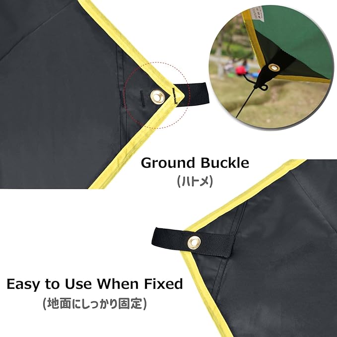 Azarxis Hammock Camping Tarp Rain Fly, Waterproof Tent Footprint Shelter Canopy Sunshade Cloth Picnic Mat for Outdoor Awning Hiking Beach Backpacking - Included Guy Lines & Stakes