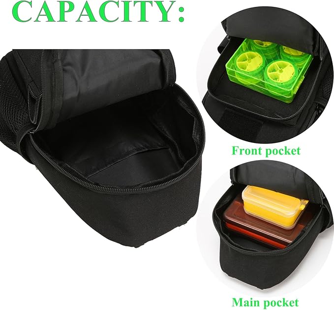 Fishing Sling Bag - Small Fishing Tackle Storage Bags with Rod Holder(Black Camo)