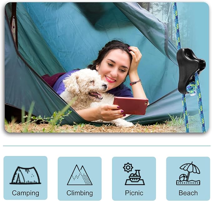 12Pack Rope Tensioner Ultralight Guyline Tensioners Adjuster Tent Rope, Rope Tightener for Tents & Tarps Paracord Ultralight Backpacking Gear, fit 3-5mm Paracord