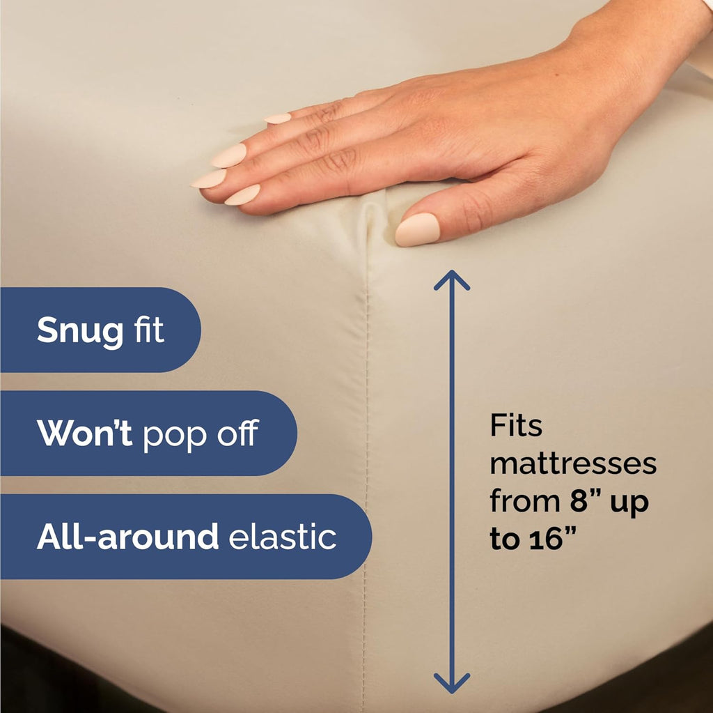 Twin Size 3 Piece Sheet Set - Comfy Breathable & Cooling Bed Sheets Set - Hotel Luxury Bedding for Women, Men, Kids, Teens, Boys & Girls - Deep Pockets, Ultra-Soft and Wrinkle Free - Oeko-Tex - Wheat