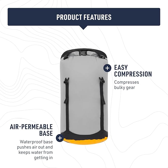 Sea to Summit eVac Compression Dry Bag, Waterproof Compression Sack, 20 Liter, Turkish Tile Blue