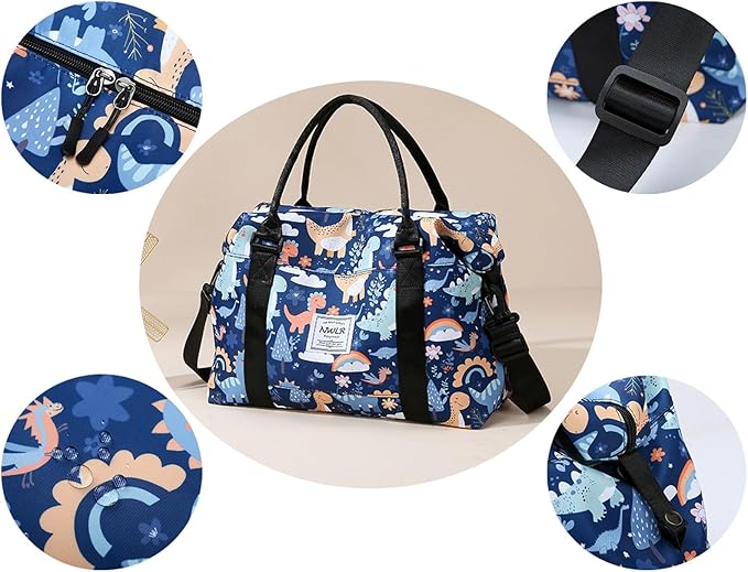 Travel Duffle Bag Weekender Overnight Bag Gym Tote Bag with Wet Pocket for Women Girls Workout Duffel Bag Water Resistant (B-Unicorn)