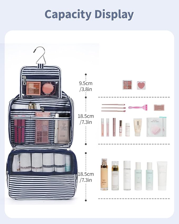 Narwey Hanging Travel Toiletry Bag Cosmetic Make up Organizer for Women and Girls Waterproof