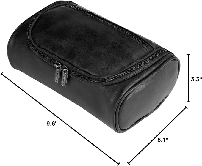 Personalized Small Toiletry Bag for Men,Premium Quality Durable and Stylish Travel Organizer for Travel, Grooming and Personal Care,Waterproof Leather Dopp Kit Gift for Father's Day
