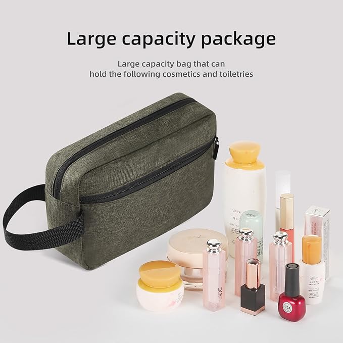 Travel Toiletry bag Toiletry bag for women men Hanging Cosmetic bag Travel accessories Gift for Women Men (Deep green)