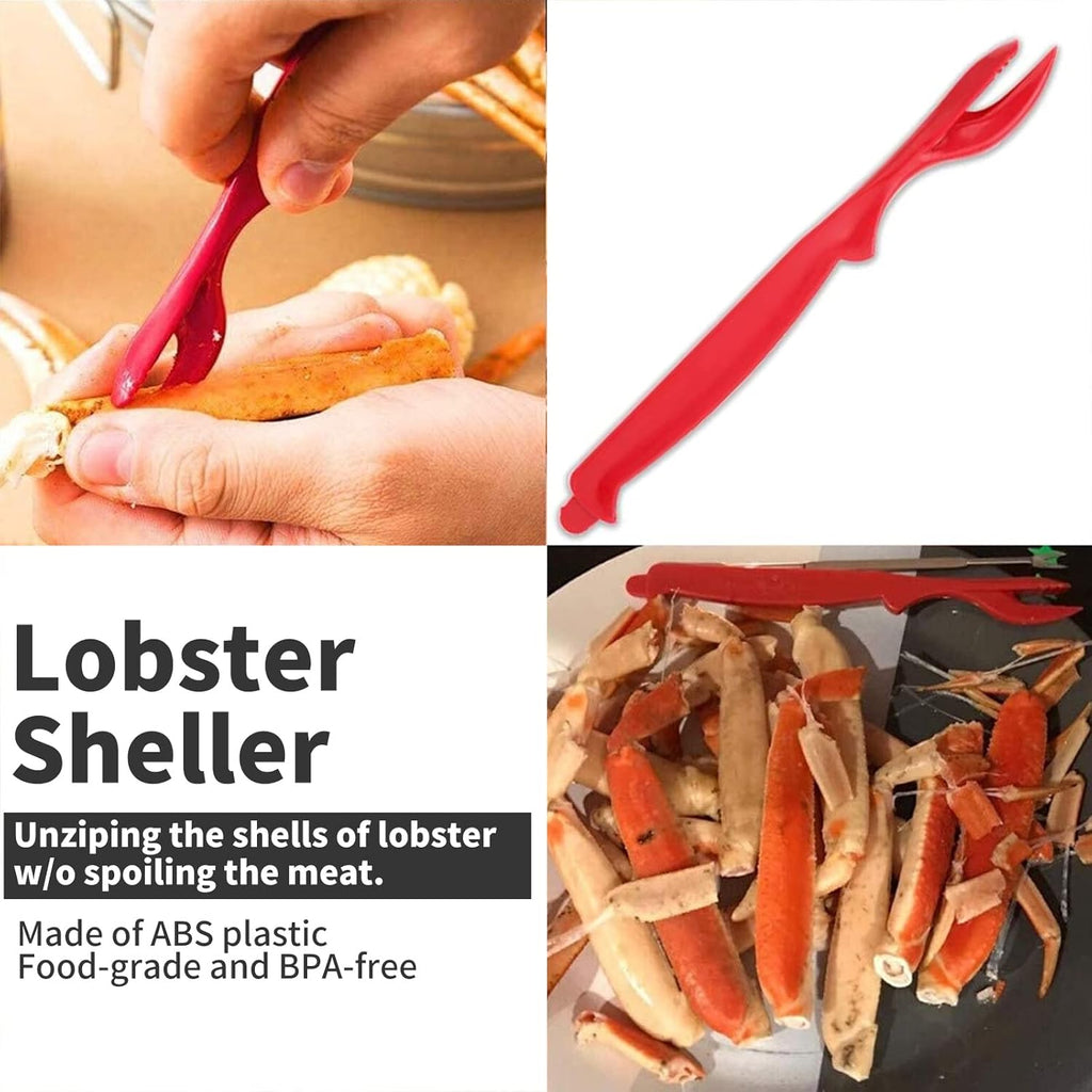 Luvan 33 Pcs Crab Crackers and Tools Set with 4 Crab Leg Crackers, 4 Crab Forks, 4 Lobster Shellers, 4 Butter Warmers, 1 Seafood Scissors, 14 Tealight Candles, 2 Crab Grabber-Seafood Boil Party Supply