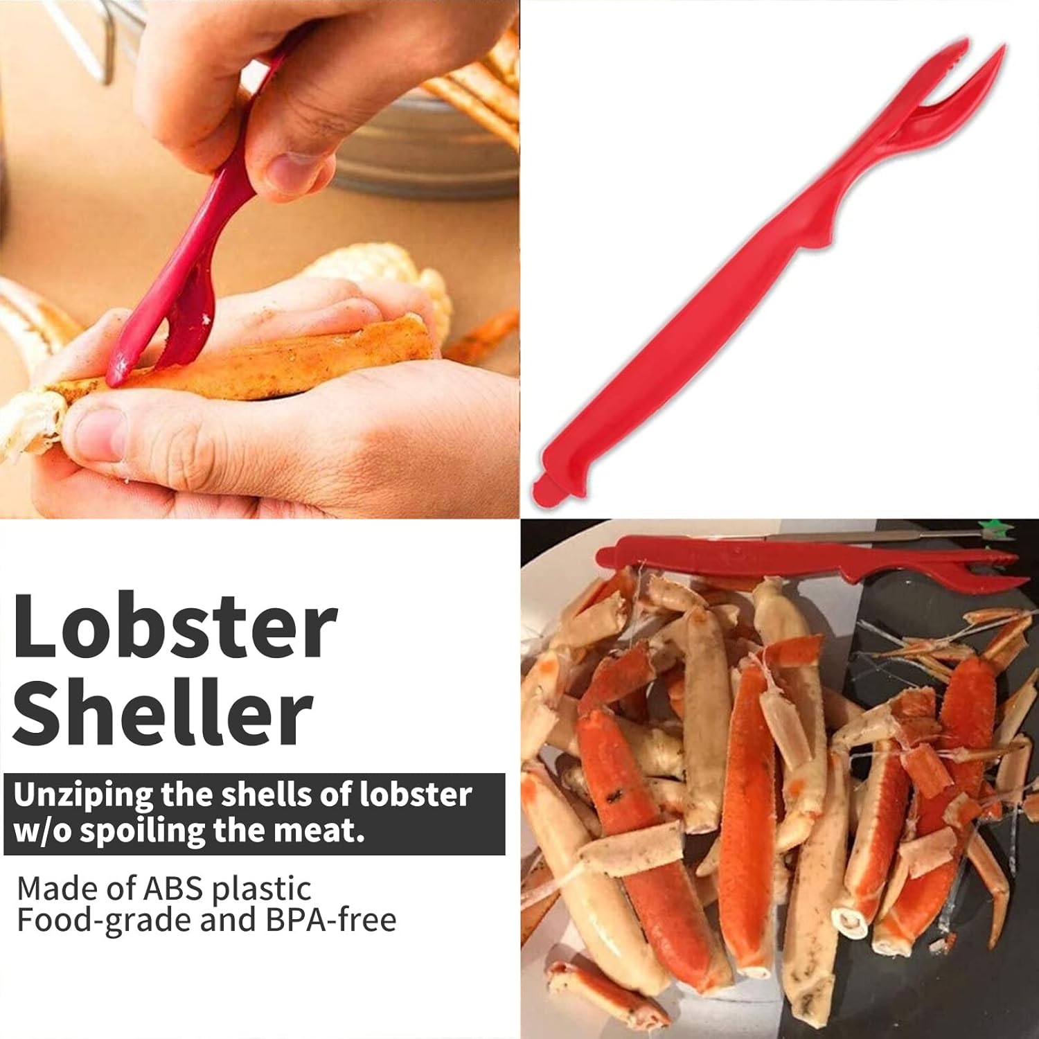 Luvan 33 Pcs Crab Crackers and Tools Set with 4 Crab Leg Crackers, 4 Crab Forks, 4 Lobster Shellers, 4 Butter Warmers, 1 Seafood Scissors, 14 Tealight Candles, 2 Crab Grabber-Seafood Boil Party Supply