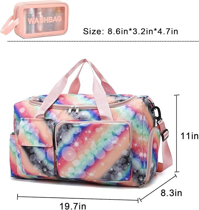 Small Gym Bag for Women, Travel Duffle Bag Carry On Weekender Bag with Shoe Compartment