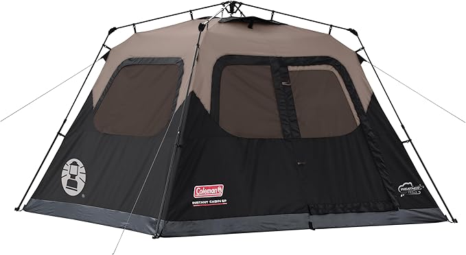 Coleman Instant Tent with 1-Minute Setup, 4/6/8/10 Person Tent with Pre-Attached Poles, Air Vent, & Carry Bag
