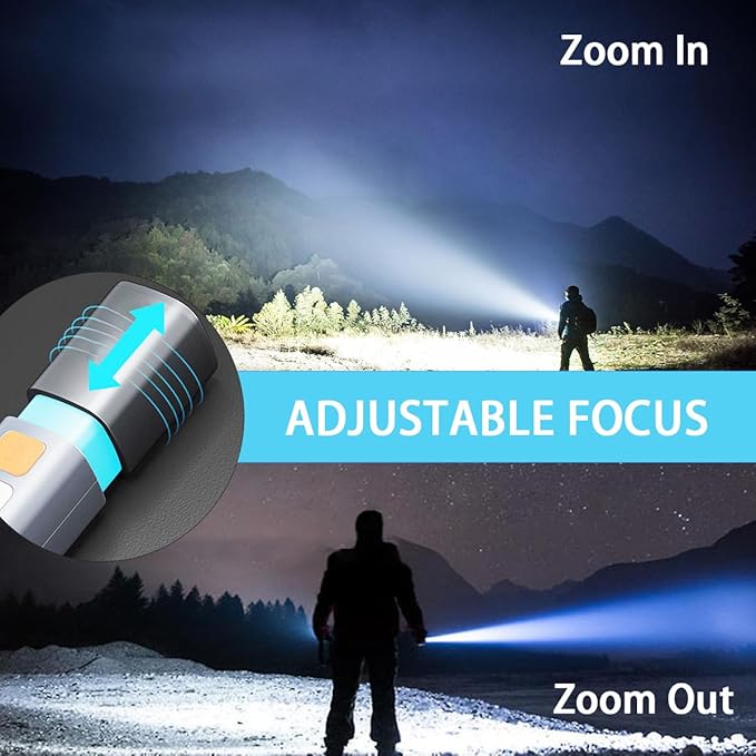 Rechargeable LED Flashlights High Lumens, 20,000 Lumens Super Bright Flashlight with USB Cable and Hook, 3 Modes, Waterproof Flash Light Handheld Powerful Flashlight for Home Camping ﻿- 2 Pack