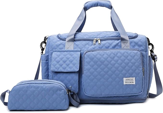 Small Gym Bag for Women, Travel Duffle Bag Carry On Weekender Bag with Shoe Compartment