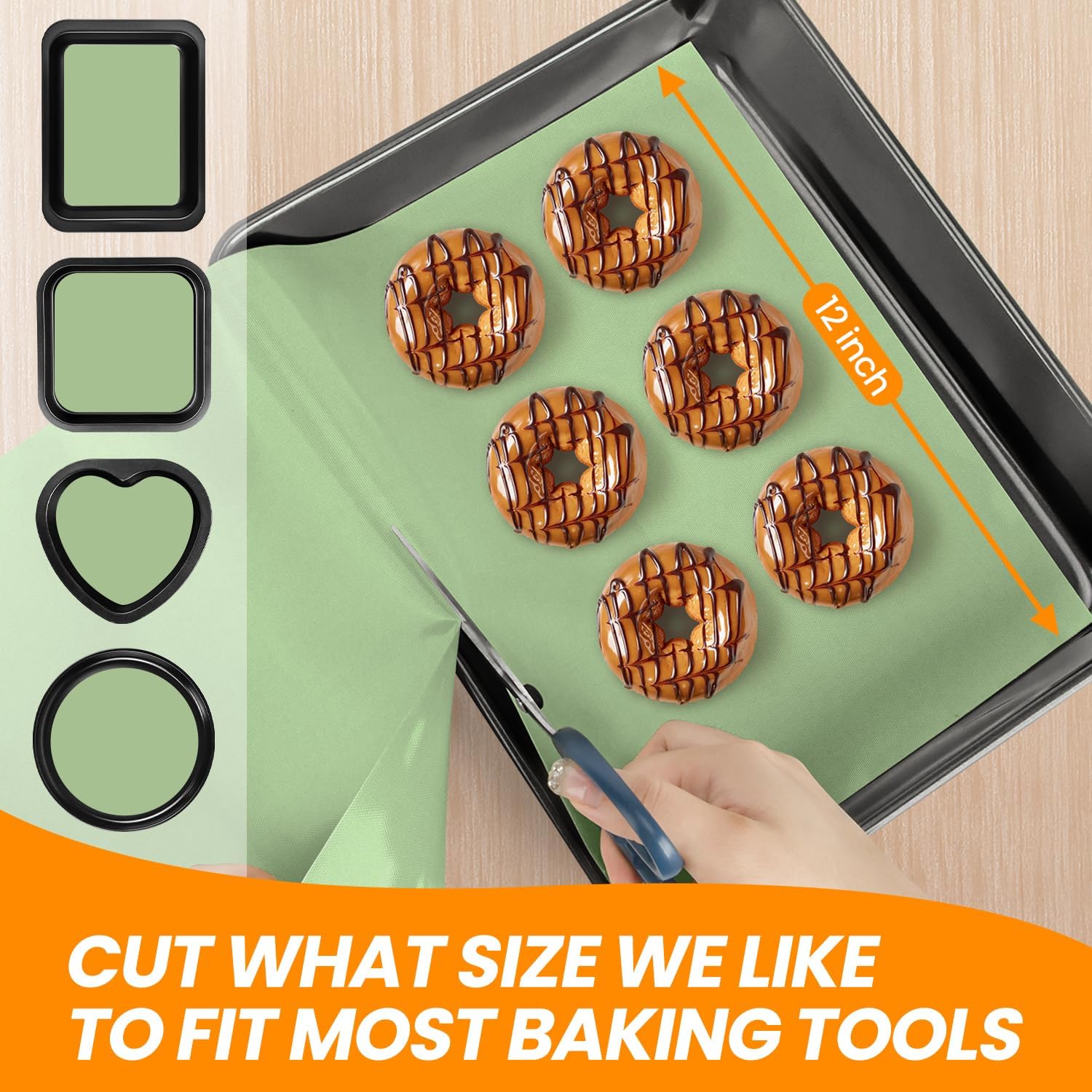 Cut to Size Silicone Baking Mat Roll-Best German Silicone - Heat Resistant Silicone Baking Macaron Mat,Non-stick Pastry Mat, Reusable Dough Mat for Rolling