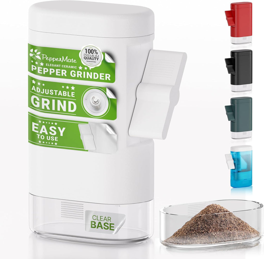 Traditional Pepper Mill 723 - Turnkey High Volume Salt and Gourmet Peppercorn Grinder (White)