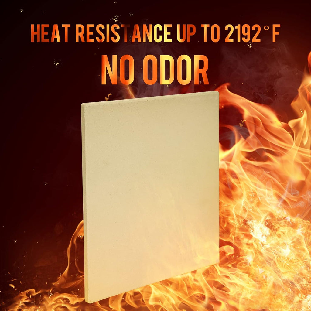 Pizza Stone for Oven and BBQ Grill, 13 inch Square Bread Baking Stone, Heavy Duty Large Ceramic Pizza Pan for Baking Pie Cookie and Cheese