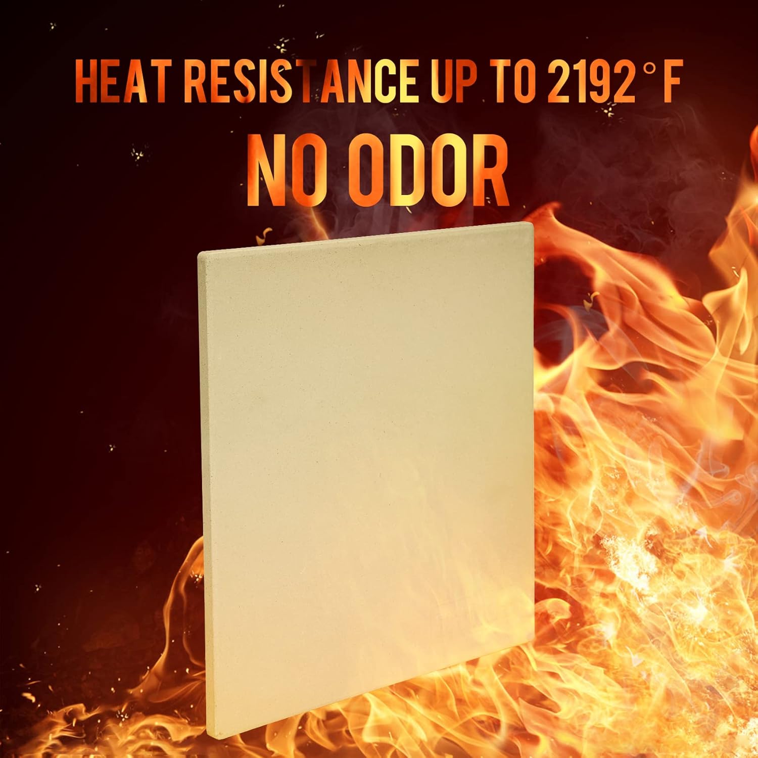 Pizza Stone for Oven and BBQ Grill, 13 inch Square Bread Baking Stone, Heavy Duty Large Ceramic Pizza Pan for Baking Pie Cookie and Cheese