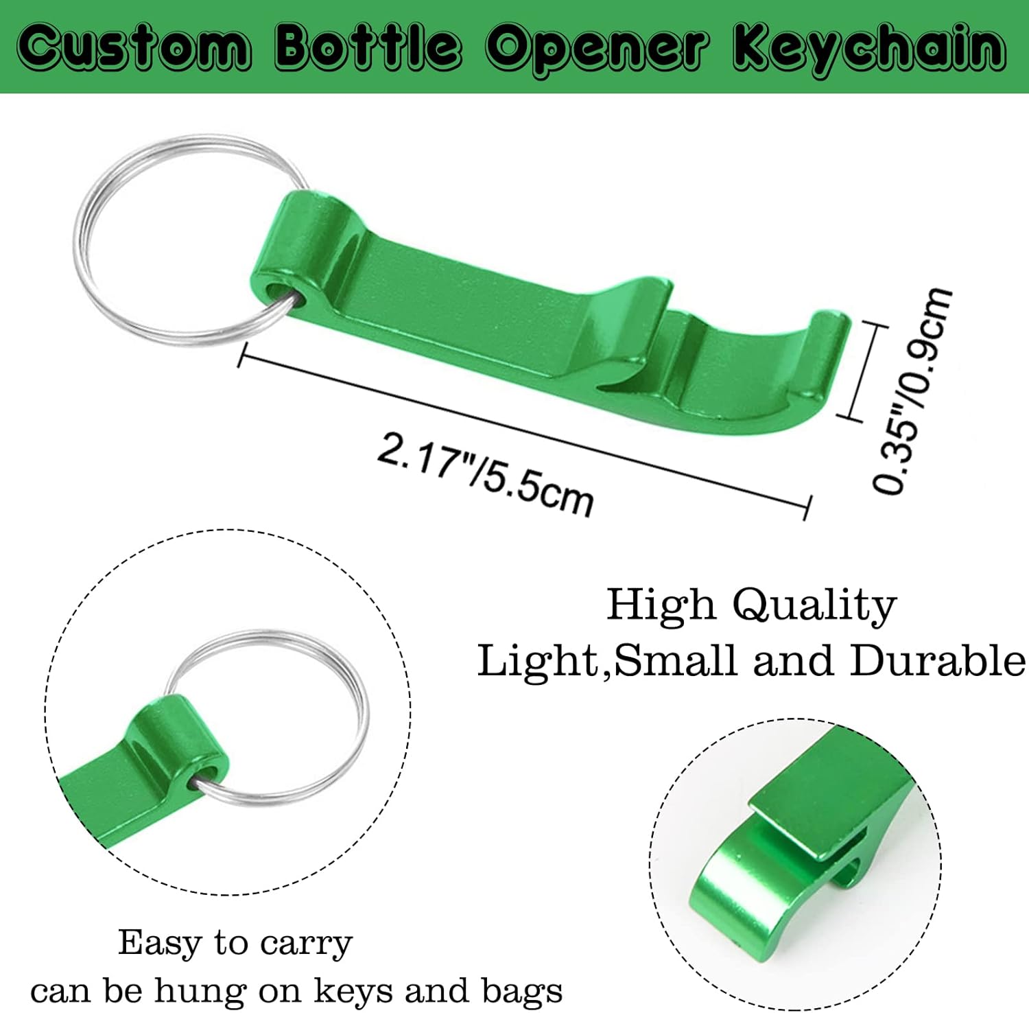 20PCS Personalized Bottle Opener Keychain Bulk Custom Beer Bottle Opener with Logo Text Engraved Wedding Bottle Opener Favors Customized Gifts for Guests Baby Shower Birthday Party-Blue