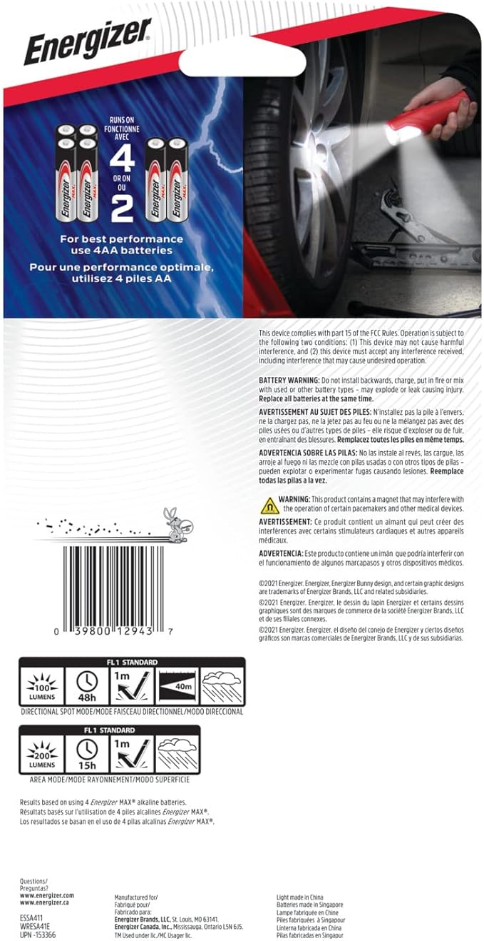 Energizer WeatherReady Floating Handheld LED Light, 100 Lumen, IPX7 Waterproof, Durable Plastic LED Flashlight, Great Waterproof Flashlight, Batteries Included