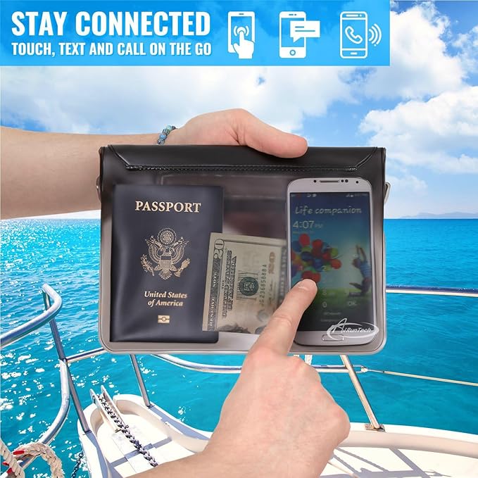 AiRunTech Waterproof Fanny Pack,Waterproof Pouch for Phone Passport Wallet Purse with Waist Strap,Floating Waterproof Bags for Travel Beach Swimming Kayaking Boating Pool Accessories