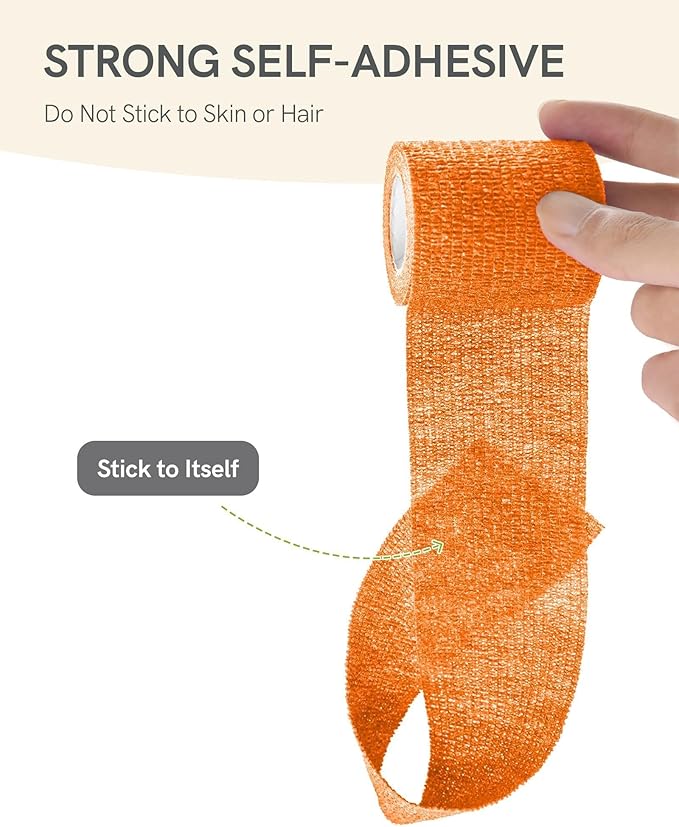 FriCARE Self Adhesive Bandage Wrap, Medical Tape in First Aid Kit, Cohesive Bandages for Wounds Sport Vet, FSA/HSA Eligible, 2 Inches X 5 Yards 12 Rolls, Rainbow