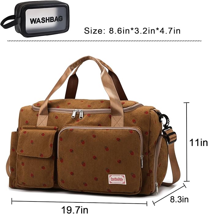 Small Gym Bag for Women, Travel Duffle Bag Carry On Weekender Bag with Shoe Compartment