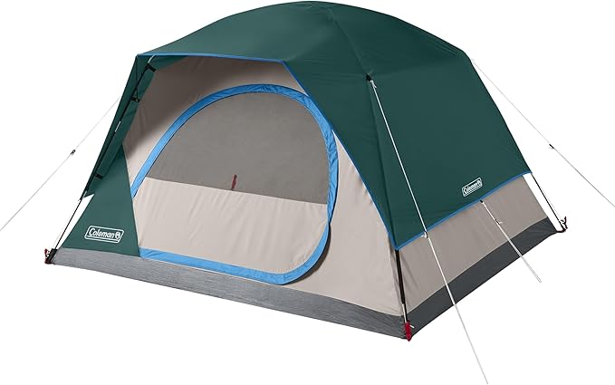 Coleman Skydome Series Camping Tent Weatherproof Tent Includes Pre-Attached Poles Rainfly Carry Bag and Unique Pattern Sets up in 5 Minutes