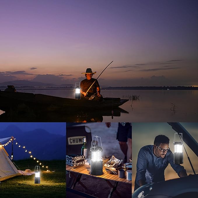 3000 Large Capacity Hand Crank Solar Camping Lantern, Portable Ultra Bright LED Torch, 23-26 Hours Running Time, USB Charger, Electronic Lantern for Outdoor