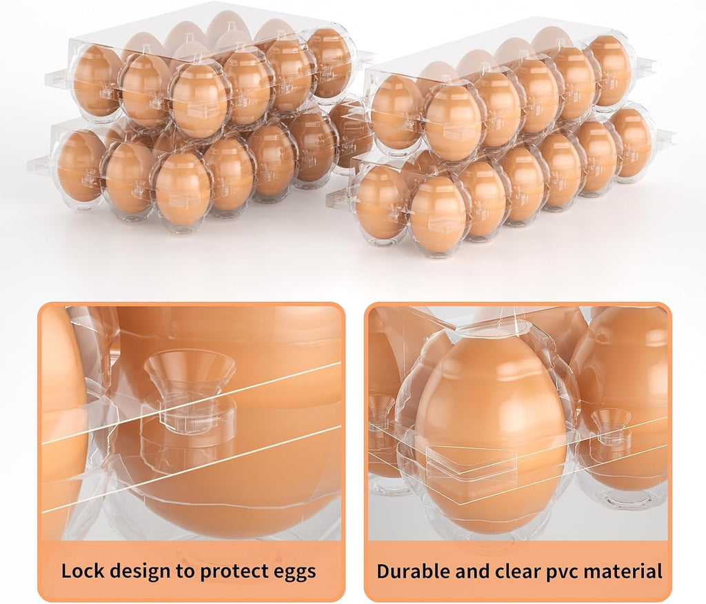 180 Pack Egg Cartons Cheap Bulk 12 Count Clear Plastic Egg Containers for Chicken Eggs, Reusable Egg Holder for Home Ranch Farm Commercial Market Display, Plastic Egg Packaging for Craft Projects