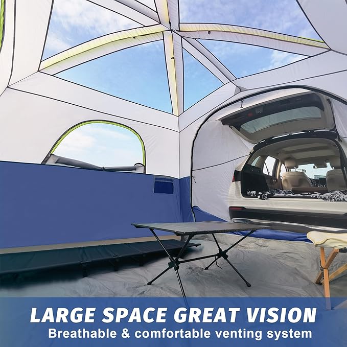 UNP SUV Tent for Camping, 6-Person SUV Tailgate Tent - Easy Set Up with Rainfly, 10'x9'x78in(H)