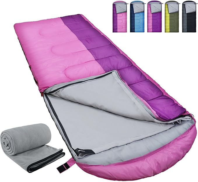 XL 10 Degree Sleeping Bags Waterproof for Adults 350GSM Machine Washable with Compression Sack for 3-4 Season Camping Outdoor