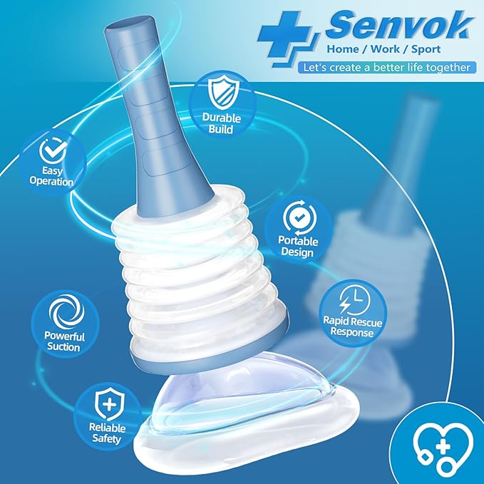 Senvok Choking Rescue Device (2 Sets) - FSA HSA Eligible - Home Kit & Travel Kit - Anti Choking Device for Kids and Adults, Portable Airway Suction Device, Choking First Aid Device