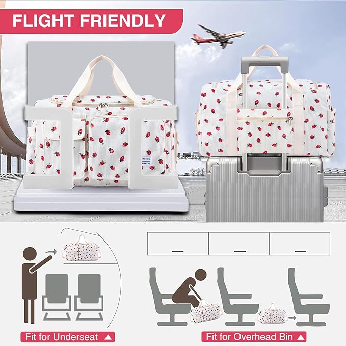 Small Gym Bag for Women, Travel Duffle Bag Carry On Weekender Bag with Shoe Compartment