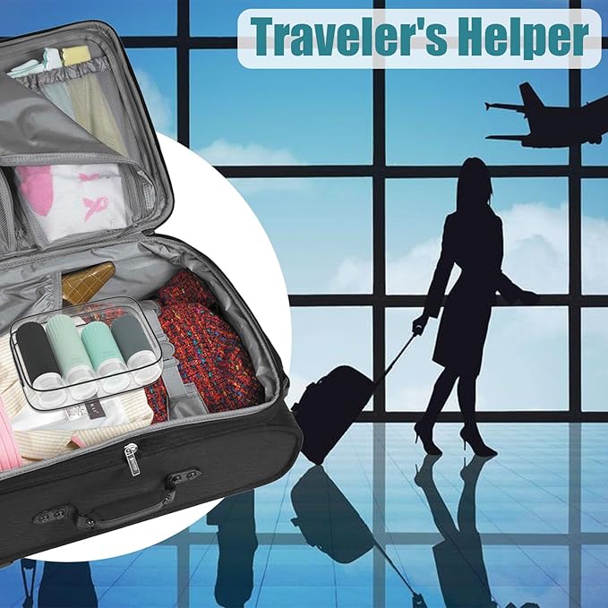 16 Pack Travel Bottles Set, TSA Approved Travel Bottles for Toiletries, BPA Free Leakproof Silicone Travel Size Containers Set for Shampoo Conditioner Lotion Body Wash & Body Wash Accessories