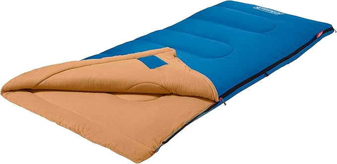 Coleman Brazos 20/30°F Adult Cool-Weather Sleeping Bag with No-Snag Zipper & Stuff Sack, Machine Washable