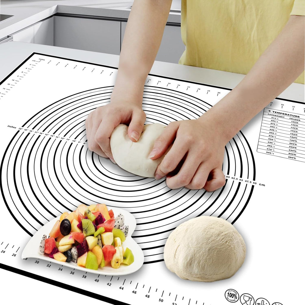32x24" Extra Large Dough Mat Silicone Baking Mats for Rolling Pastry,Kneading Sourdough Bread Baking Supplies Black