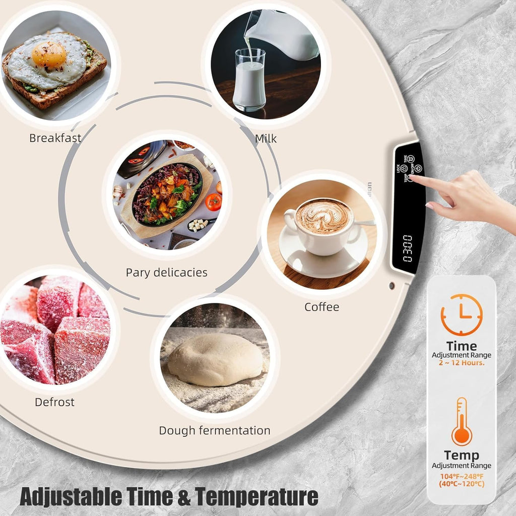 Food Warming Mat, Electric Warming Tray with Adjustable Temperature & Timer, Rollable & Portable, Rapid Full-Surface Silicone Heating Mat, Food Warmers for Gatherings, Parties, Buffets