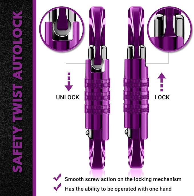 12kN (2697 lbs) Heavy Duty, Locking, Auto Locking, Wiregate Carabiner Clips, for Securing Pets, Outdoor, Camping, Hiking, Hammock, Dog Leash Harness, Keychains