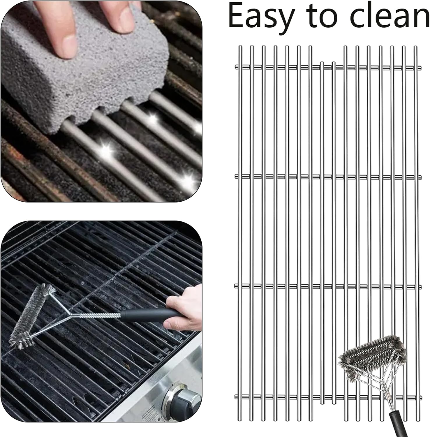 S911 Stainless Steel 3 Pack Cooking Grids Grates for Viking VGBQ 30" T, VGBQ 41" T, VGBQ 53" T Series Gas Grill 23-1/4" x 11 1/2"